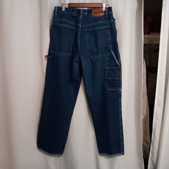 Indo Homegrown Vintage Men's Carpenter Jeans Sz 36- 32 Baggy Fit Mid Wash - Picture 5 of 11